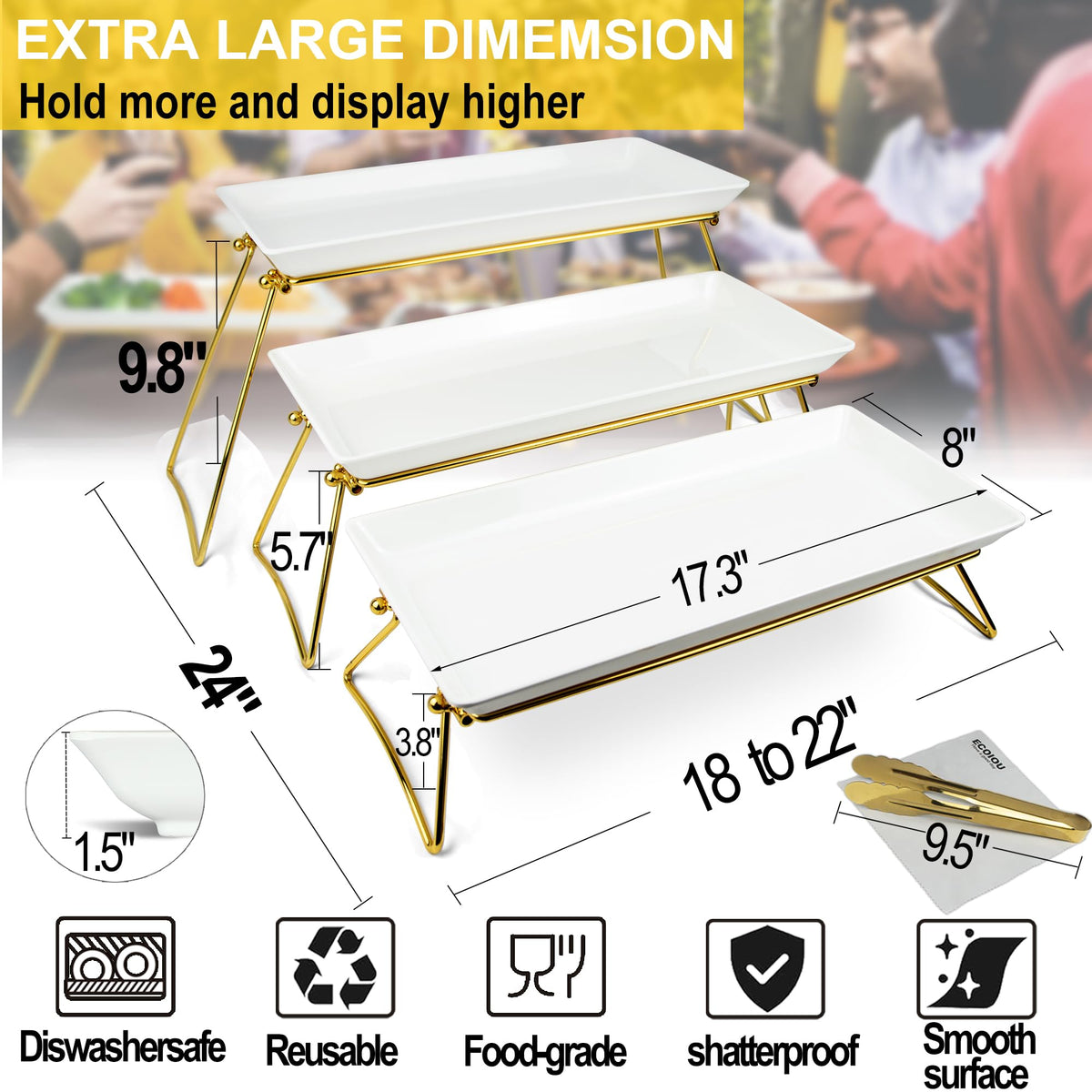 ECOIOU buffet table setup elevates food presentation
