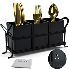 ECOIOU cutlery holder with drain holes for quick drying after washing