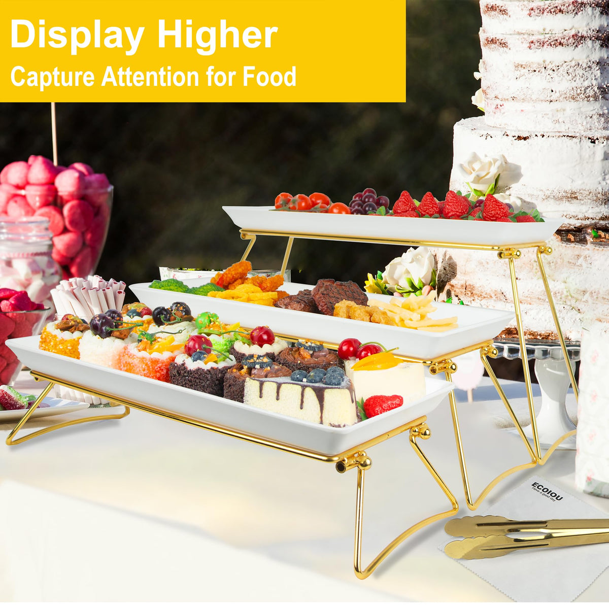ECOIOU platters sized 17.3 by 8 by 1.5 inches for versatile serving