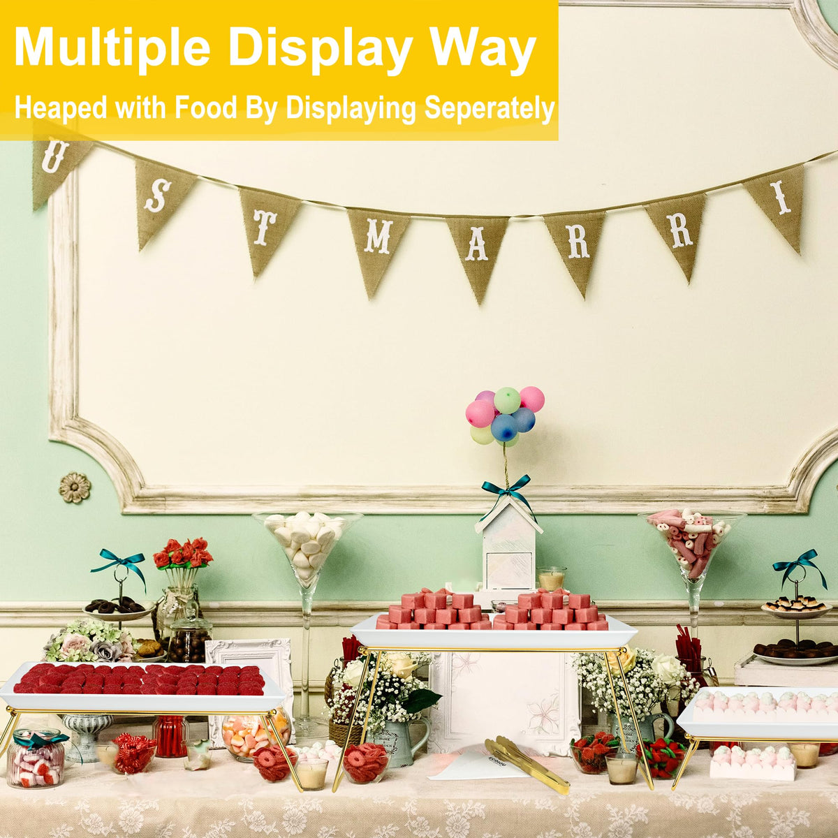 ECOIOU wedding party tray display with elegant tiers