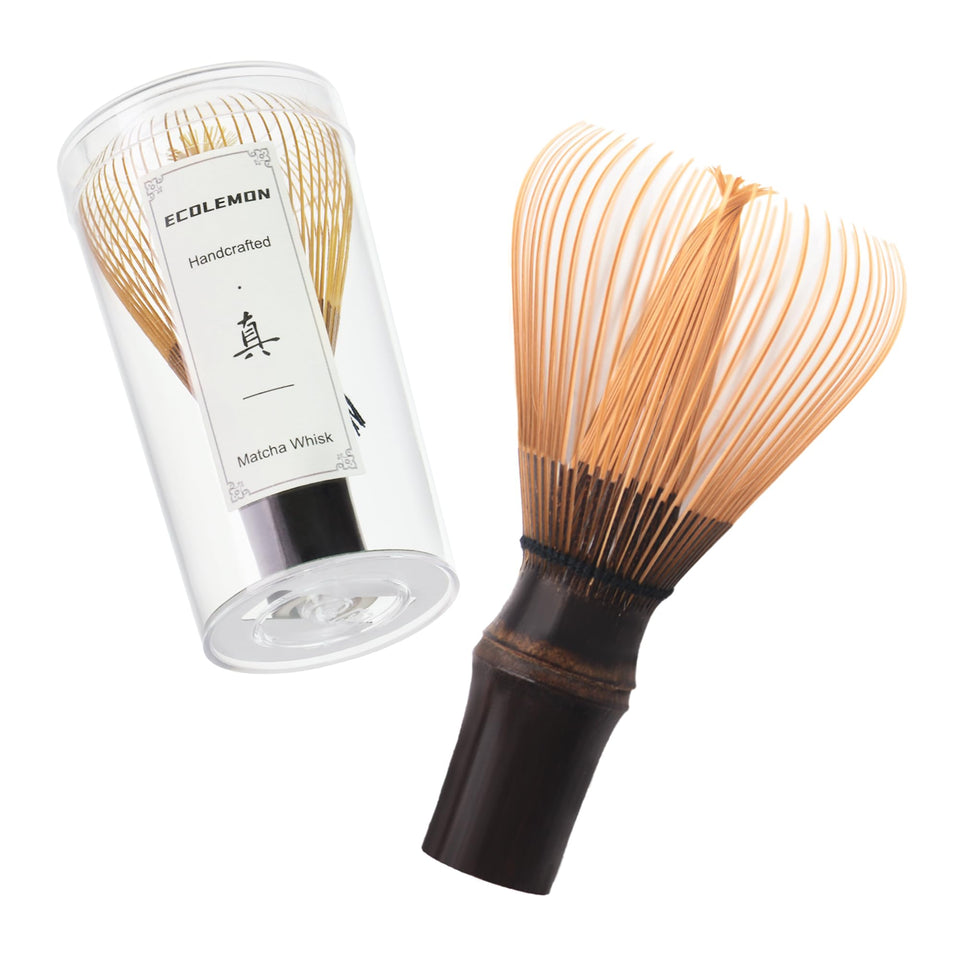 ECOLEMON Kurotake Shin Chasen full product view for silky ceremonial matcha foam