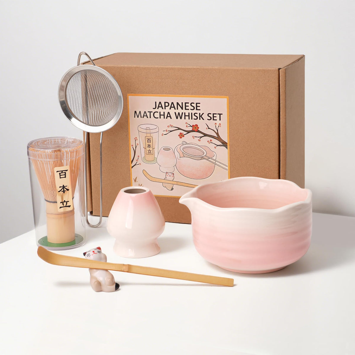 ECOLEMON pink glazed spouted bowl for mess-free pouring and warm matcha