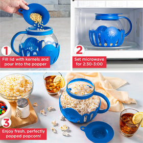 Ecolution Micro-Pop 3-in-1 lid with kernel measurement marks for precise portions.