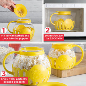 Ecolution Micro-Pop lid measuring kernels for precise portion control.
