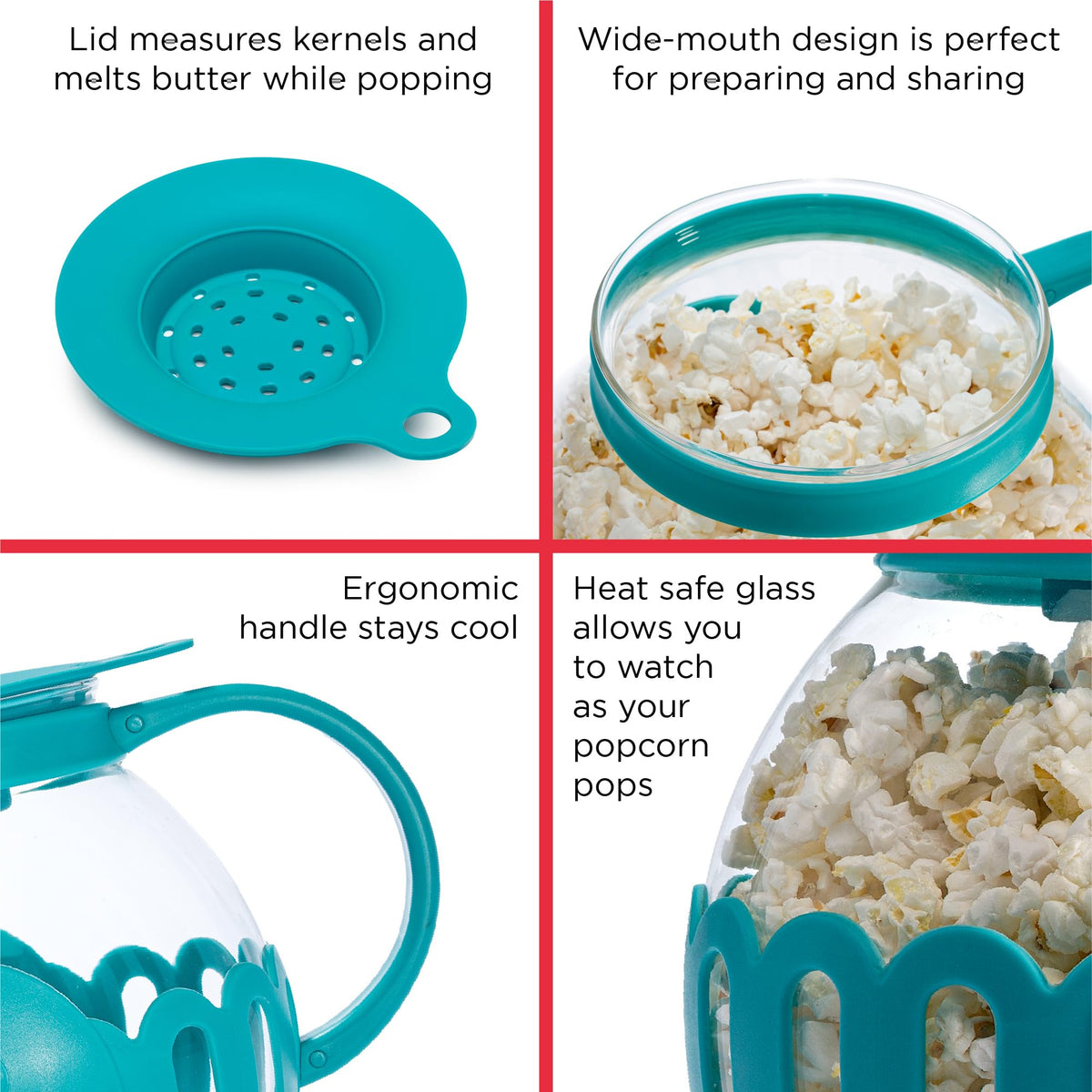 Ecolution Micro-Pop compact popper on kitchen counter during snack.