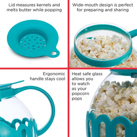 Ecolution Micro-Pop compact popper on kitchen counter during snack.