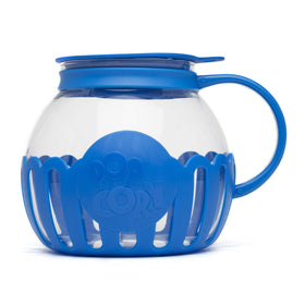 Ecolution Micro-Pop blue popcorn popper front view for quick oil-free snacking.