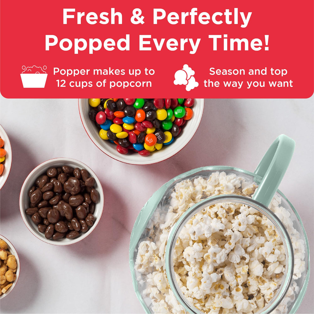 Ecolution Micro-Pop dishwasher-safe design for quick cleanup after snacks.