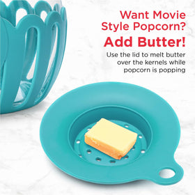 Ecolution Micro-Pop wide-mouth glass design lets you see popping progress.