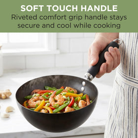 Ecolution 8-inch wok ideal for stir-fry on multiple cooktops.