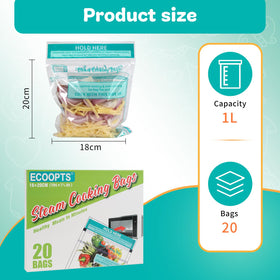 ECOOPTS bag with cooking times printed for easy timing.