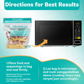 ECOOPTS steam bag for potatoes demonstrates mess-free microwave cooking.