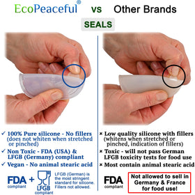 EcoPeaceful lid on a jar, dishwasher-safe and easy to sanitize.