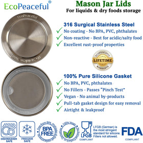 EcoPeaceful silicone gasket close-up proves a food-grade seal for freshness.