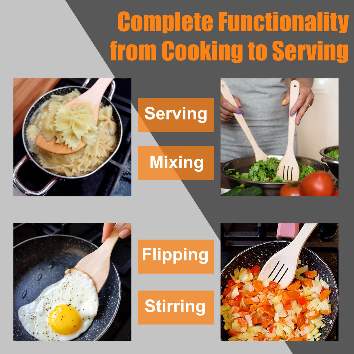 ECOSALL slotted spatula draining liquids while cooking.