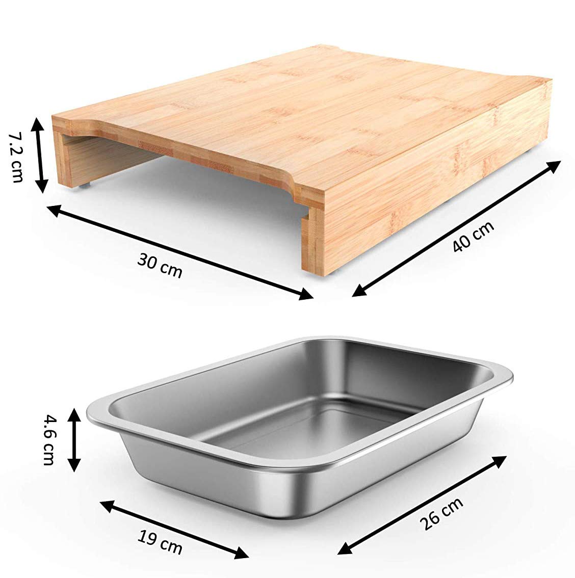 ecozoi bamboo cutting board features a juice groove to manage liquids while carving.
