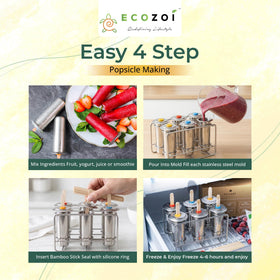 Ecozoi popsicle molds with bamboo sticks and silicone seals ready for use.
