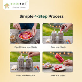 Ecozoi rack holding six molds securely