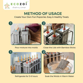 Ecozoi popsicle rack keeps molds organized and clean after freezing.