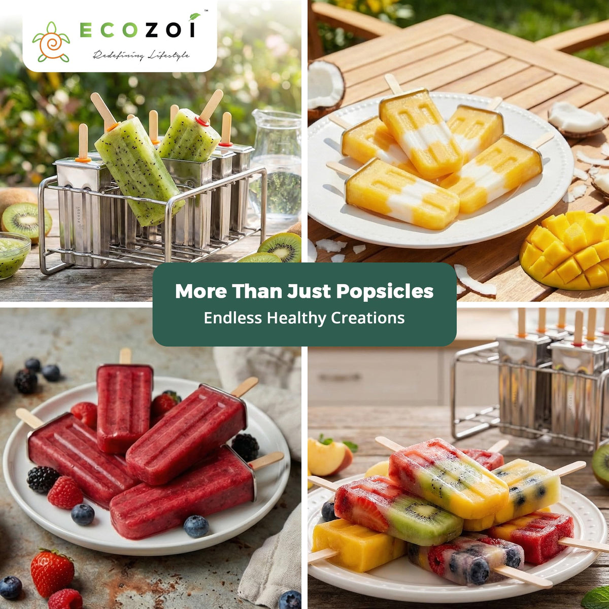 Ecozoi zero-waste packaging supports eco-conscious home kitchens.