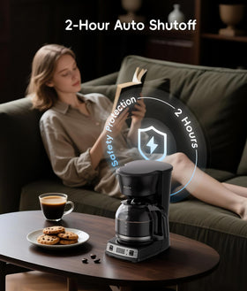 Ecozy 24-hour programmable timer for pre-set brewing.
