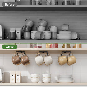ECROCY mug hooks include screws for sturdy mounting.