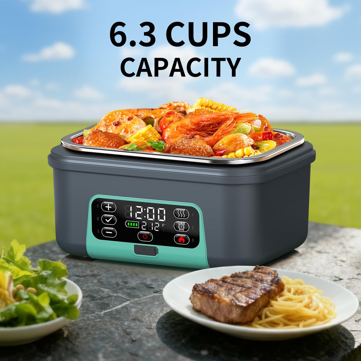 EDCREATY 1.5L capacity lunchbox ideal for full meals on the go.