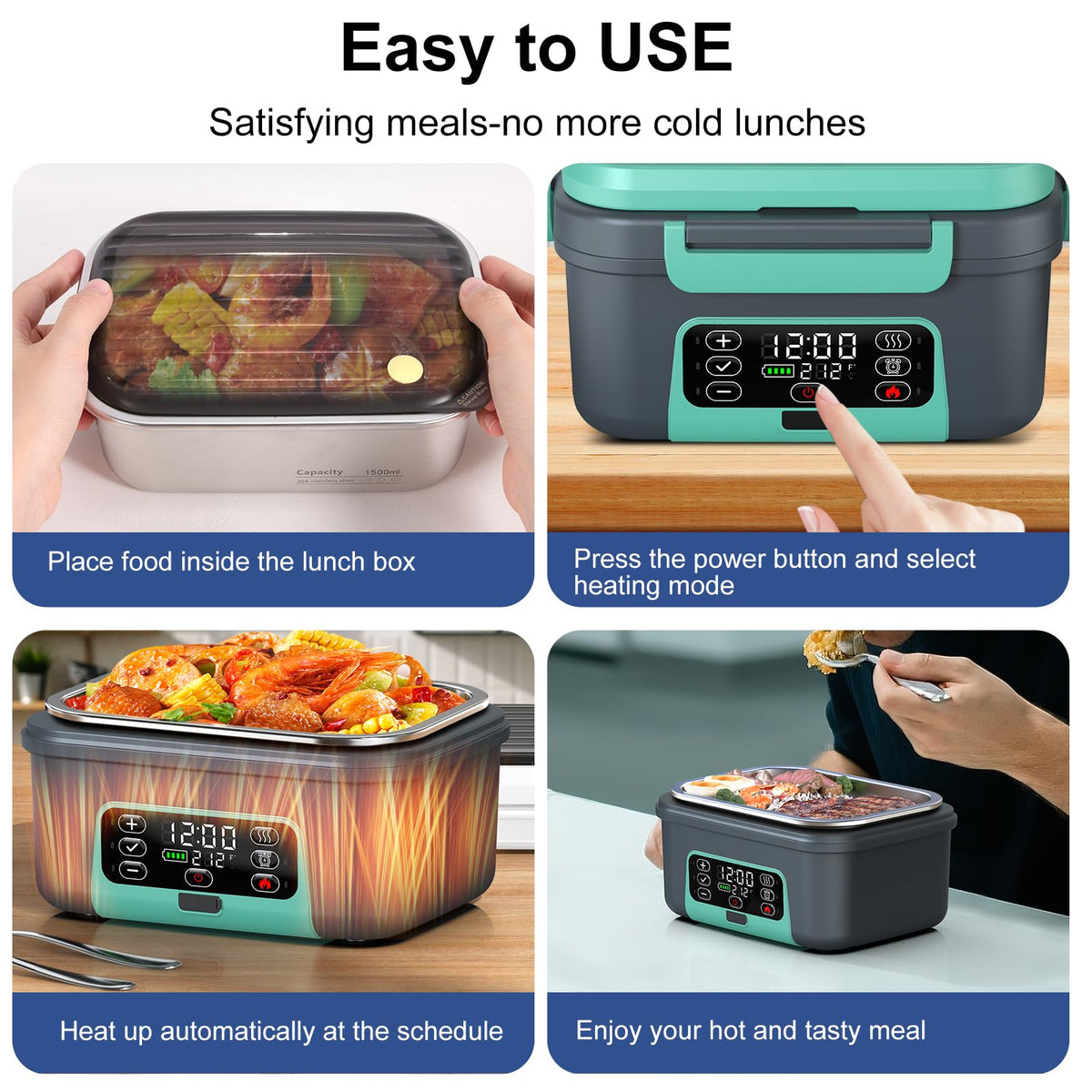 EDCREATY dishwasher-safe lid and container for easy cleanup.