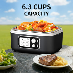 EDCREATY lunch box with lid open showing divider for organized meals.
