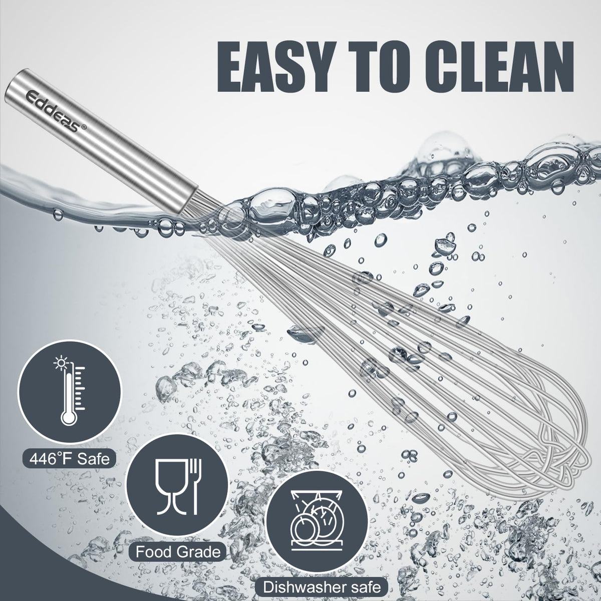 Eddeas commercial kitchen-ready whisk designed for professional use