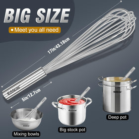 Eddeas ergonomic non-slip handle for comfortable, fatigue-free whisking