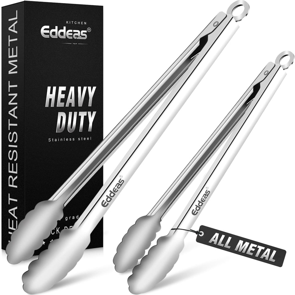 Eddeas grill tongs 17-inch for safe, high-heat grilling and precise flipping.