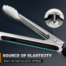Eddeas Grill Tongs ergonomic silicone handles for comfortable grip