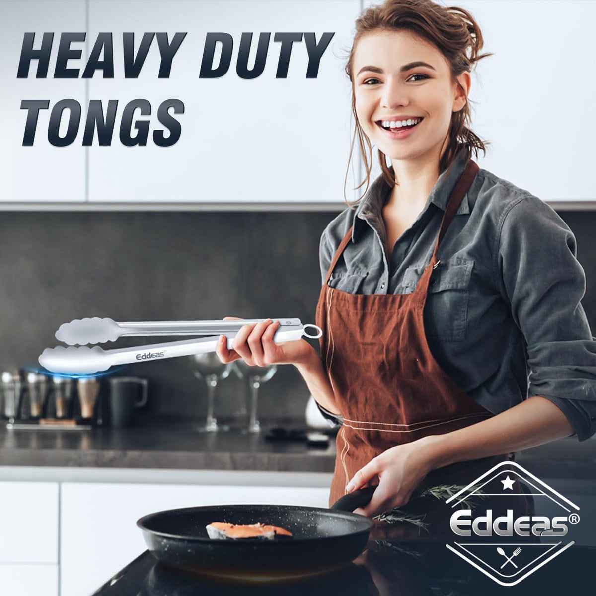 Eddeas Grill Tongs ideal for grilling and serving hot foods