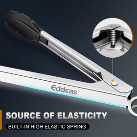 Eddeas embedded-design tongs deliver secure grip during cooking.