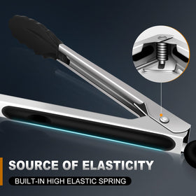 Eddeas locking pull-ring keeps tongs secure and easy to store.