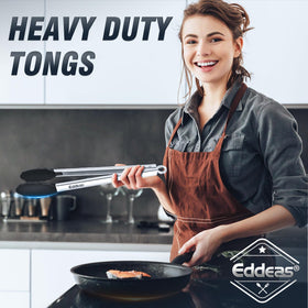 Eddeas locking pull-ring tongs for compact storage.