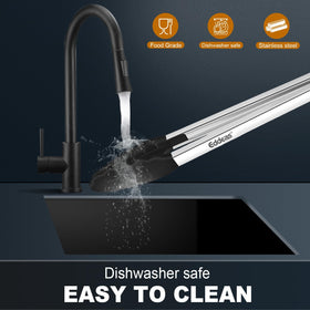 Eddeas rust-resistant stainless steel tongs with silicone tips.