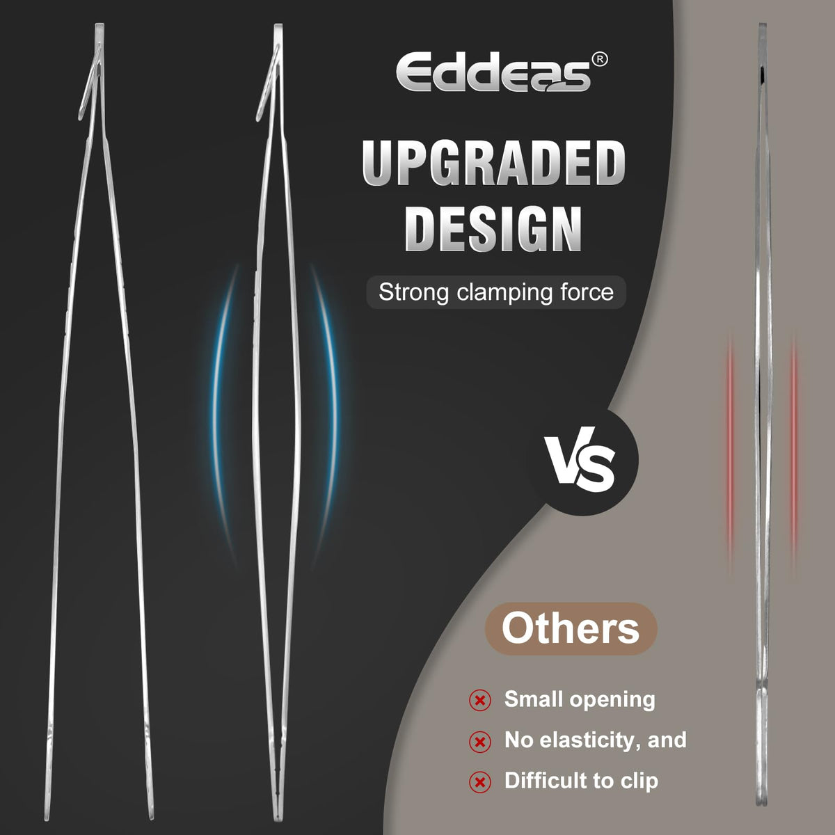 Eddeas stainless steel tweezers are dishwasher safe for quick cleanup.