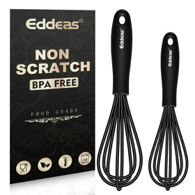 Eddeas silicone mini whisk 5.5in with ergonomic handle for comfortable, non-slip mixing