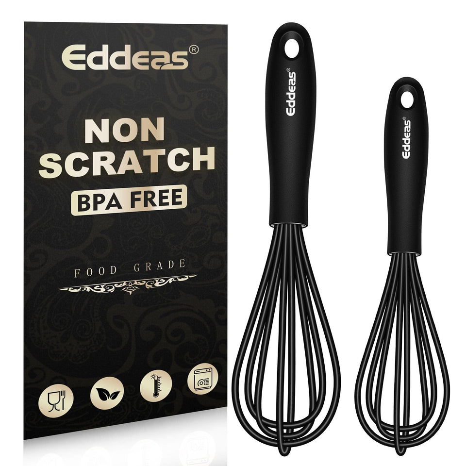 Eddeas silicone mini whisk 5.5in with ergonomic handle for comfortable, non-slip mixing