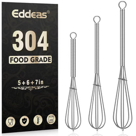 Eddeas small whisk 5-inch in action for sauces and eggs.