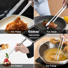 Eddeas tongs grilling-ready design for outdoor barbecue tasks.