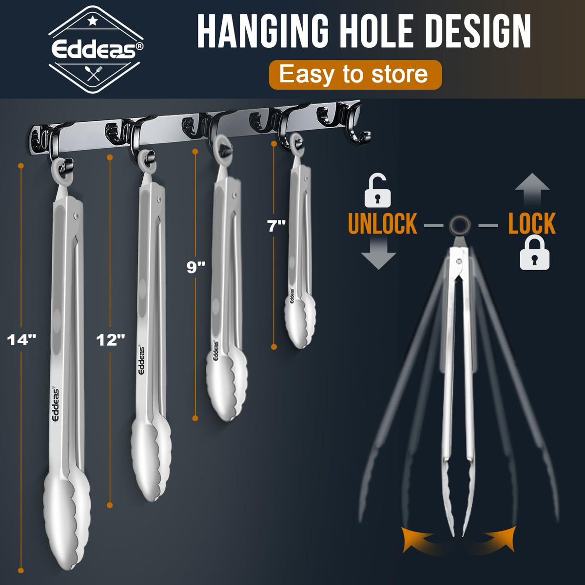 Eddeas heat-resistant tongs withstand up to 600 degrees for high-heat tasks.