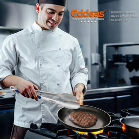 Eddeas heat-resistant tongs blue, withstands high temperatures up to 600 degrees.