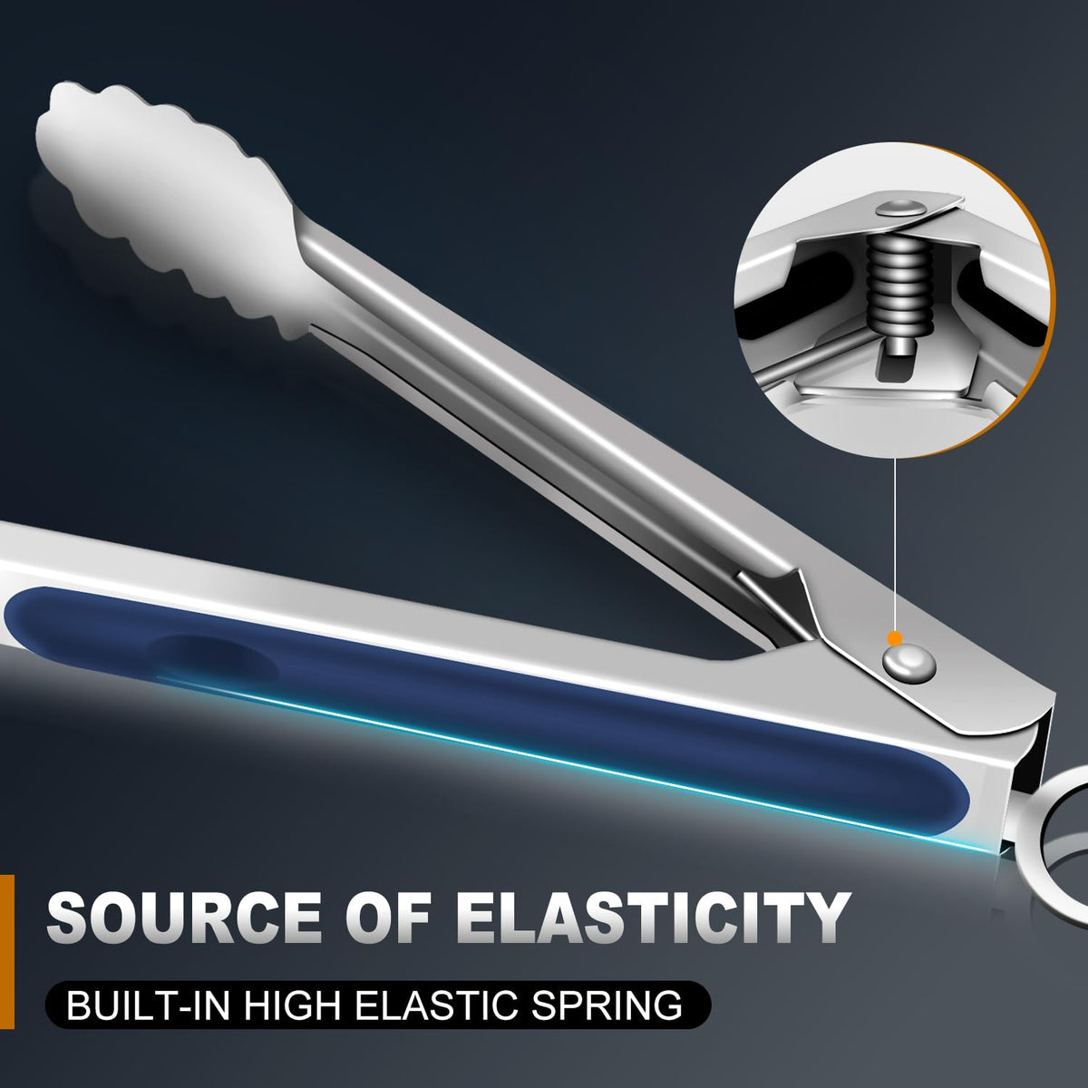 Eddeas locking tongs blue, secure grip and compact storage.