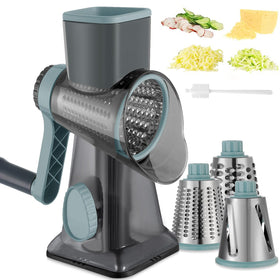 EDEFISY hand crank cheese grater in action delivering quick shredding.