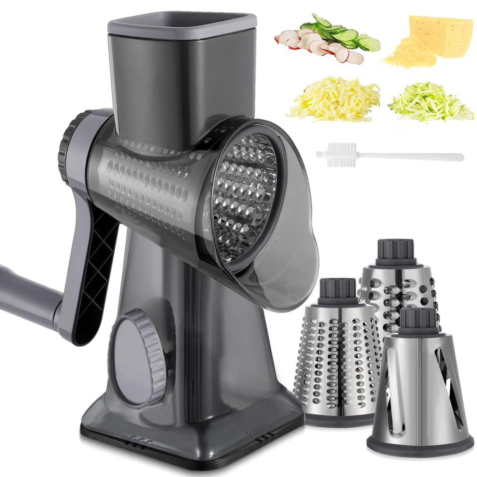 EDEFISY cheese grater hand crank side view for quick shredding tasks