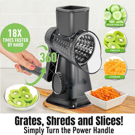 EDEFISY rotary cheese grater base in action for stable grating