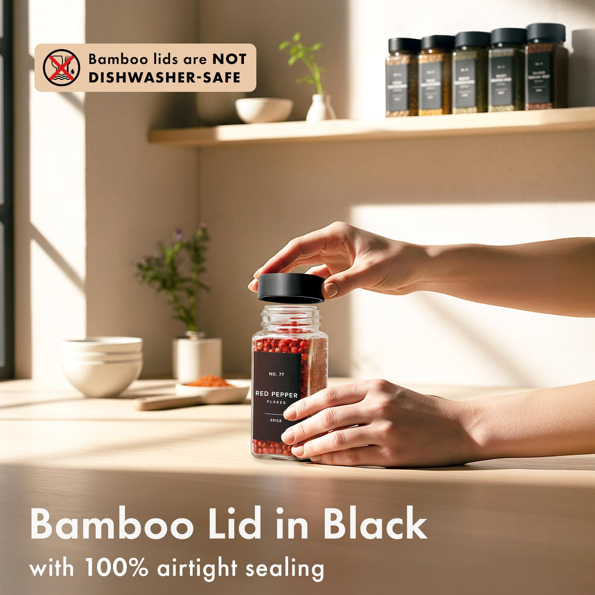 EDELHAUS 240 labels included for quick spice labeling and organization.
